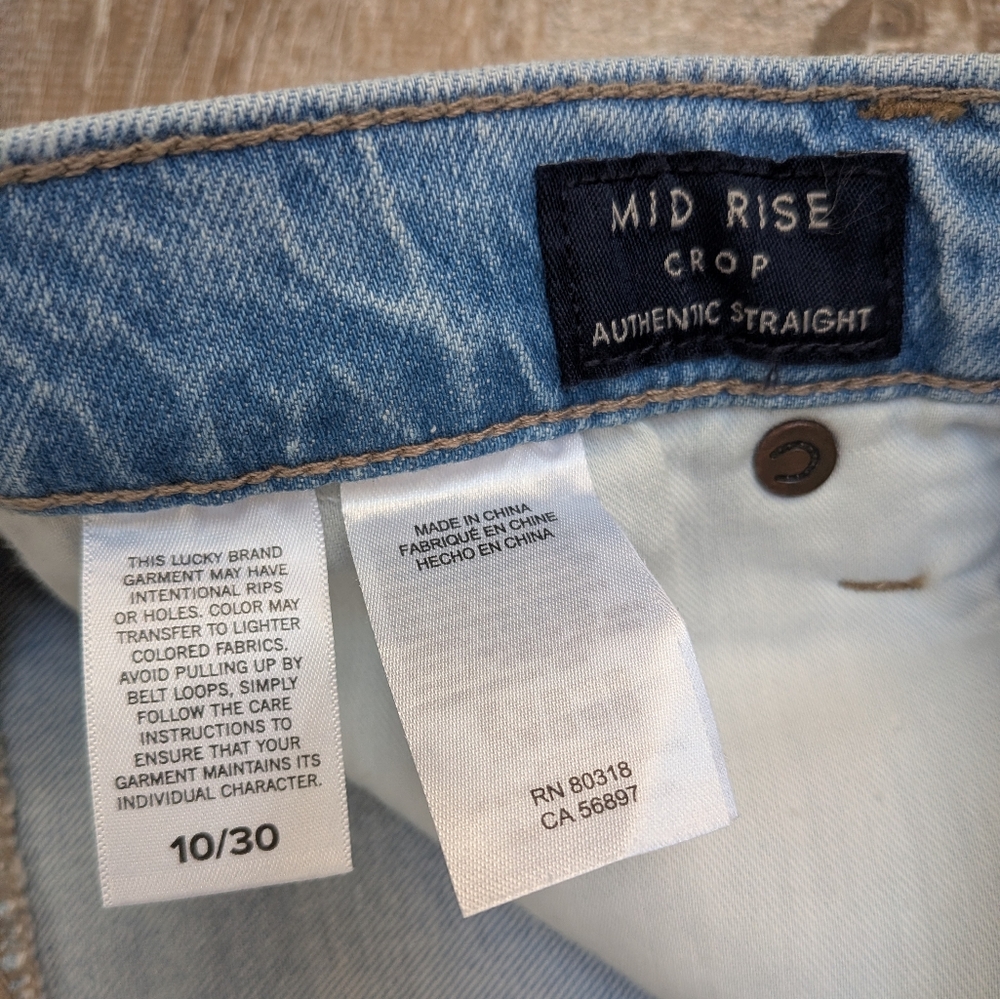 NWT Lucky Brand Mid Rise Authentic Straight Leg Cropped Jeans Size 10, 30 - Picture 6 of 13